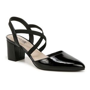 Life Stride Black Patent Strappy Heels